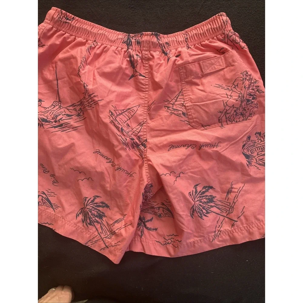 Polo Ralph Lauren Traveler Swim Shorts Pink Tropical Large Big Pine Hawk Channel